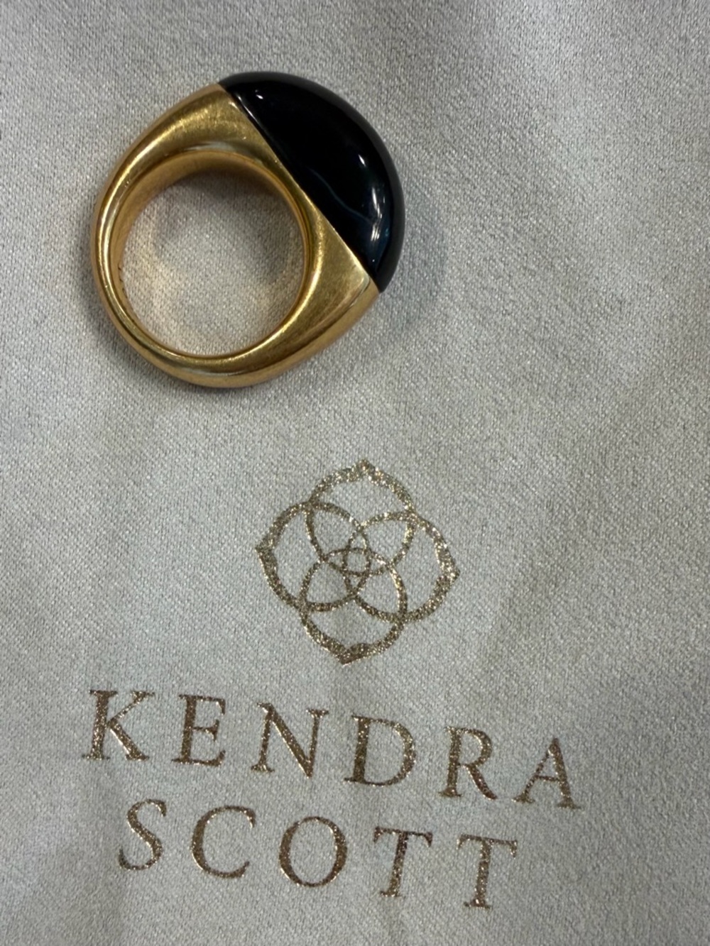 Kendra Scott Cocktail Ring - Chocolate Obsidian and Antique Gold - Picture 2 of 4